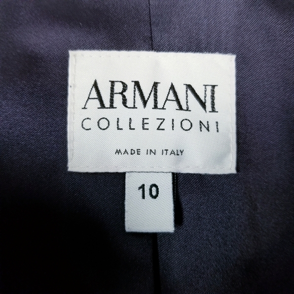 ARMANI COLLEZIONI Womens Purple Blazer Evening Jacket Size 10 Collarless Button - Picture 10 of 13